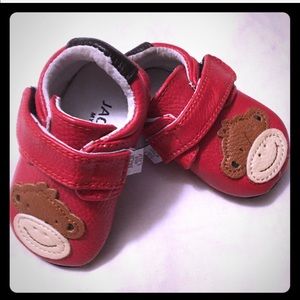 Jack & Lily Red monkey 🐵 baby leather shoes
